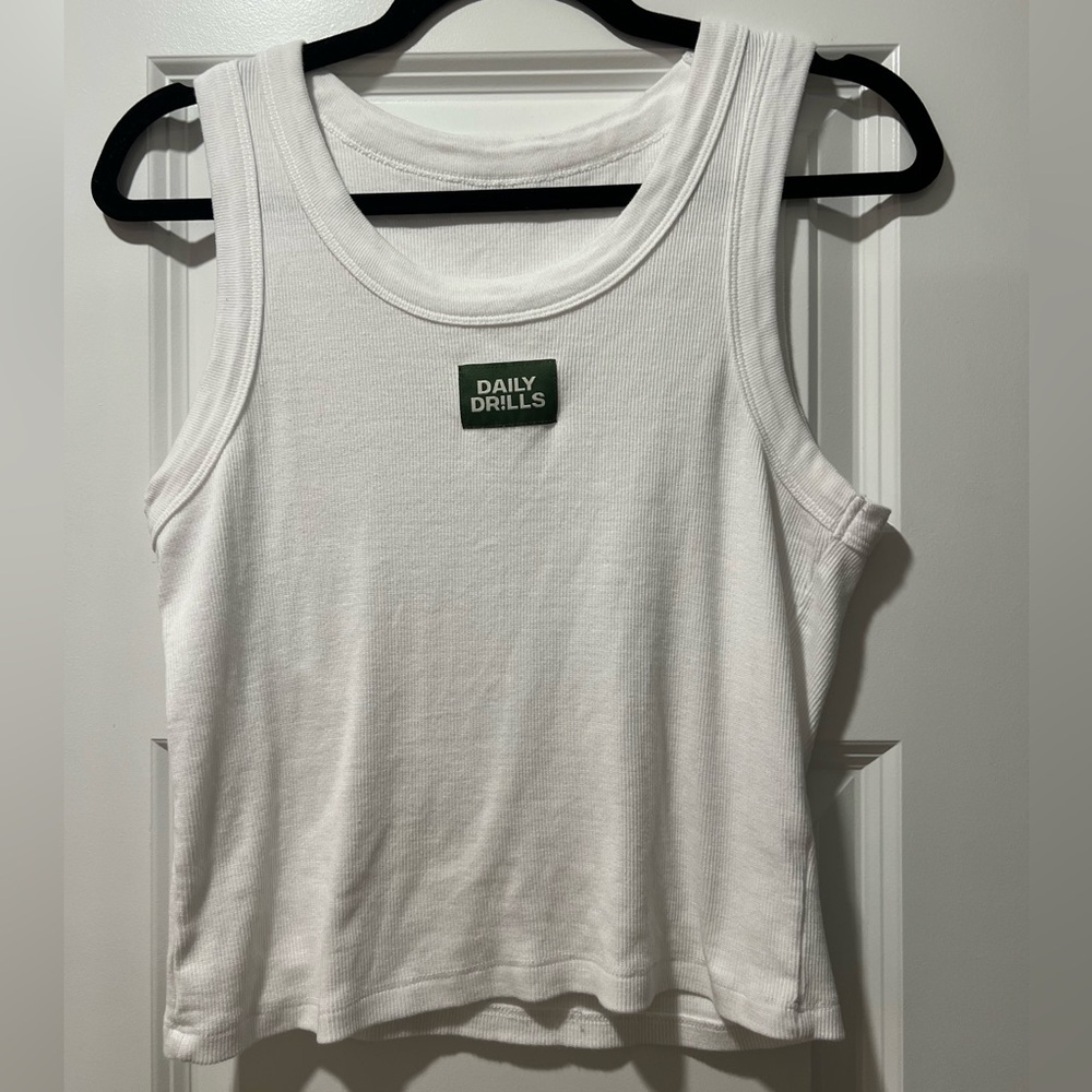 White Daily Drills tank - size M/L!